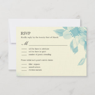 Waterverf Floral Wedding RSVP-kaart RSVP Kaartje