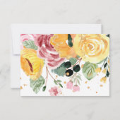 Waterverf Floral Wedding RSVP Kaartje (Achterkant)