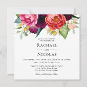 Waterverf Floral Wedding Rustic Boho Kaart (Voorkant)