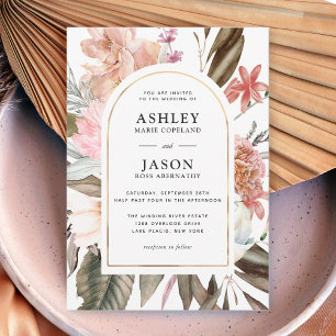 Waterverf Floral Wedding Rustic Boho Kaart