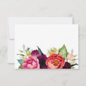 Waterverf Floral Wedding Rustic Boho RSVP Kaartje (Achterkant)