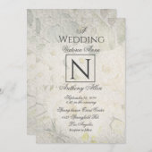 Waterverf Floral Wedding Rustic Monogram Kaart (Voorkant / Achterkant)