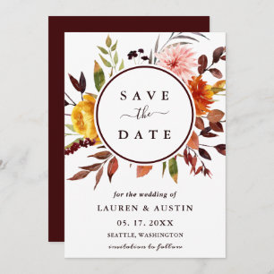 Waterverf Floral Wedding Save The Date