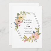 Waterverf Floral Wedding Save The Date (Voorkant / Achterkant)