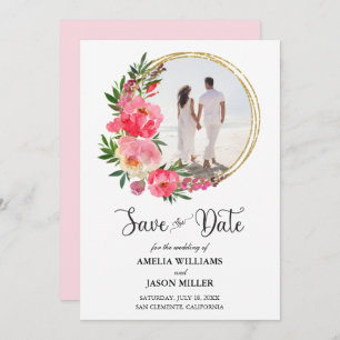 Waterverf Floral Wedding Save the Date