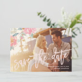 WATERVERF FLORAL WEDDING Save the Date Card (Staand voorkant)