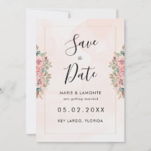 Waterverf Floral Wedding Save the Date
