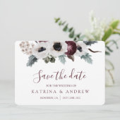 Waterverf Floral Wedding Save the Date Kaarten (Staand voorkant)
