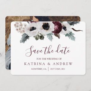 Waterverf Floral Wedding Save the Date Kaarten