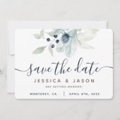 Waterverf Floral Wedding Save the Date Kaarten (Voorkant)