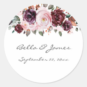 Waterverf Floral Wedding Sticker