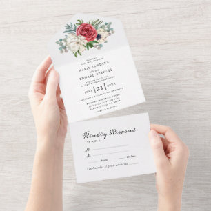 Waterverf Floral Wedding Summer Garden All In One Uitnodiging