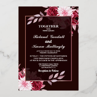 Waterverf Floral Wedding Summer Garden Folie Uitnodiging