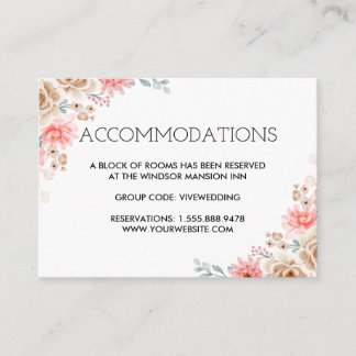 Waterverf Floral Wedding Summer Garden Informatiekaartje