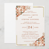 Waterverf Floral Wedding Summer Garden Kaart (Voorkant / Achterkant)