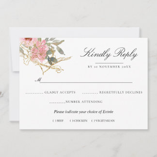 Waterverf Floral Wedding Summer Garden Kaart