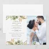 Waterverf Floral Wedding Summer Garden Kaart (Voorkant / Achterkant)