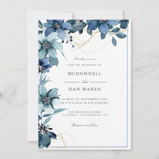 Waterverf Floral Wedding Summer Garden Kaart
