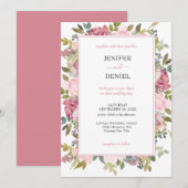 Waterverf Floral Wedding Summer Garden Kaart (Voorkant / Achterkant)