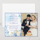 Waterverf Floral Wedding Summer Garden Kaart (Voorkant / Achterkant)