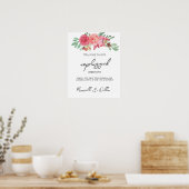Waterverf Floral Wedding Summer Garden Poster (Keuken)