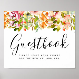 Waterverf Floral Wedding Summer Garden Poster