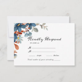 Waterverf Floral Wedding Summer Garden RSVP Kaartje