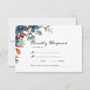 Waterverf Floral Wedding Summer Garden RSVP Kaartje
