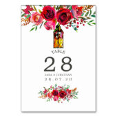 Waterverf Floral Wedding Table Number Kaart (Achterkant)