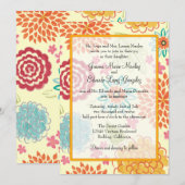 Waterverf Floral Wedding Uitnodiging (Voorkant / Achterkant)