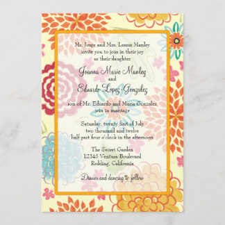 Waterverf Floral Wedding Uitnodiging