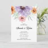 Waterverf Floral Wedding Uitnodiging (Staand voorkant)