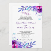 Waterverf Floral Wedding Uitnodiging (Voorkant / Achterkant)