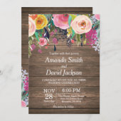 Waterverf Floral Wedding Uitnodiging (Voorkant / Achterkant)