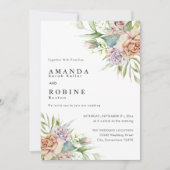 Waterverf Floral Wedding Uitnodiging (Voorkant)