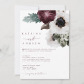 Waterverf Floral Wedding Uitnodiging (Voorkant)