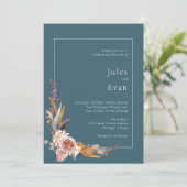 Waterverf Floral Wedding Uitnodiging (Staand voorkant)