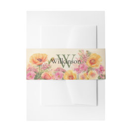 Waterverf Floral Wedding Uitnodigingen Wikkel