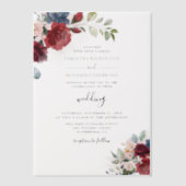 Waterverf Floral Wedding Vellum Uitnodigingen (Voorkant)