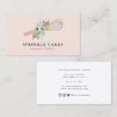 Waterverf Floral Whisk Bakery Visitekaartje (Voorkant / Achterkant)