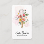 Waterverf Floral Whisk Bakkerij Visitekaartje (Voorkant)