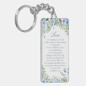 Waterverf Floral White Blue Scriptnaam Sleutelhanger (Voorkant Links)