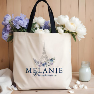 Waterverf Floral White Wedding in de Parijse Eiffe Draagtas