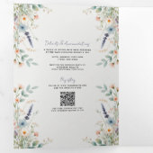 Waterverf Floral Wildflower Spring Wedding Drieluik Uitnodiging (Binnenzijde eerst)