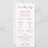 Waterverf Floral Wildflower Wedding Party Programm Kaart (Achterkant)