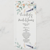 Waterverf Floral Wildflower Wedding Programma (Voorkant / Achterkant)