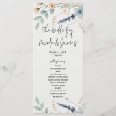 Waterverf Floral Wildflower Wedding Programma (Voorkant)