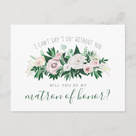 Waterverf Floral wordt u ereheer Uitnodiging Briefkaart (Voorkant)