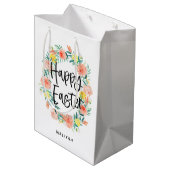 Waterverf Floral Wreate Pasen | Naam Medium Cadeauzakje (Achterkant Gekanteld)