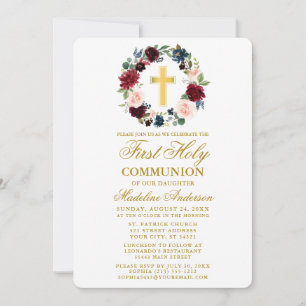 Waterverf Floral Wreath Gold First Community Kaart